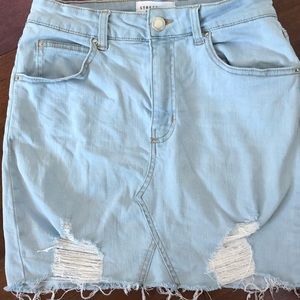 URBAN PLANET DISTRESSED DENIM SKIRT